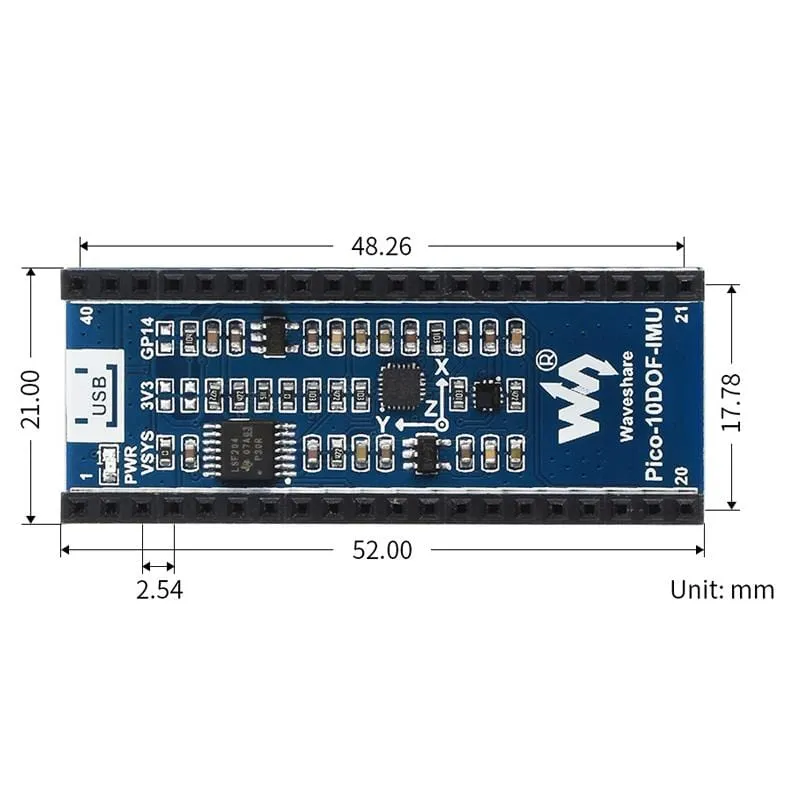 10-DOF IMU Sensor Module for Raspberry Pi Pico