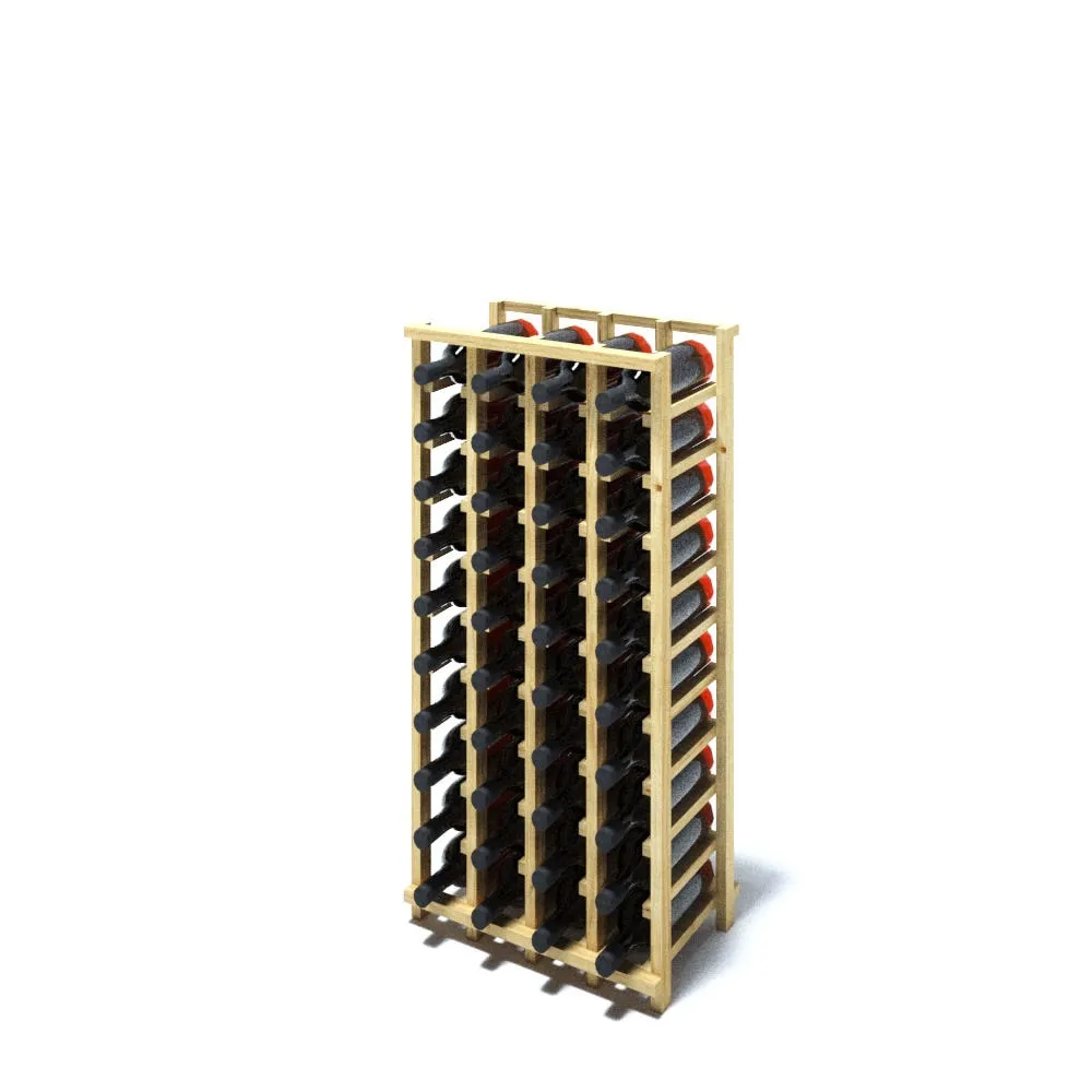 4 Column Pine Base Wine Rack