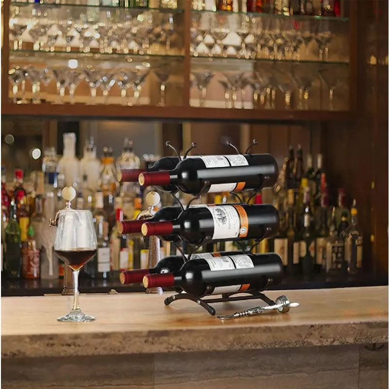 6 Bottles Upright Winerack Chrome Finish Ch576