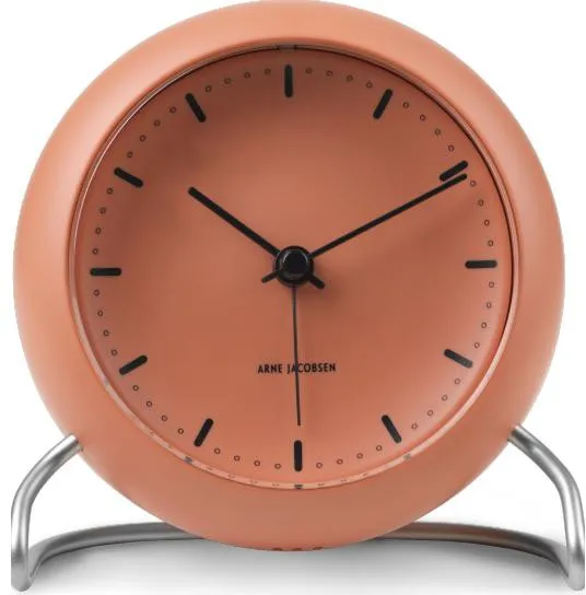 Arne Jacobsen City Hall Table Clock, Pale Orange