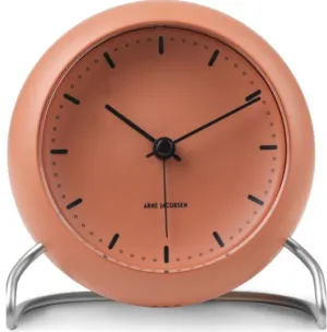 Arne Jacobsen City Hall Table Clock, Pale Orange