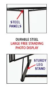 Free-Standing Swing Panels Photo, Art Display | 31x73 Tall Steel Flip Display with 10-20-30 Panels
