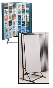 Free-Standing Swing Panels Photo, Art Display | 31x73 Tall Steel Flip Display with 10-20-30 Panels