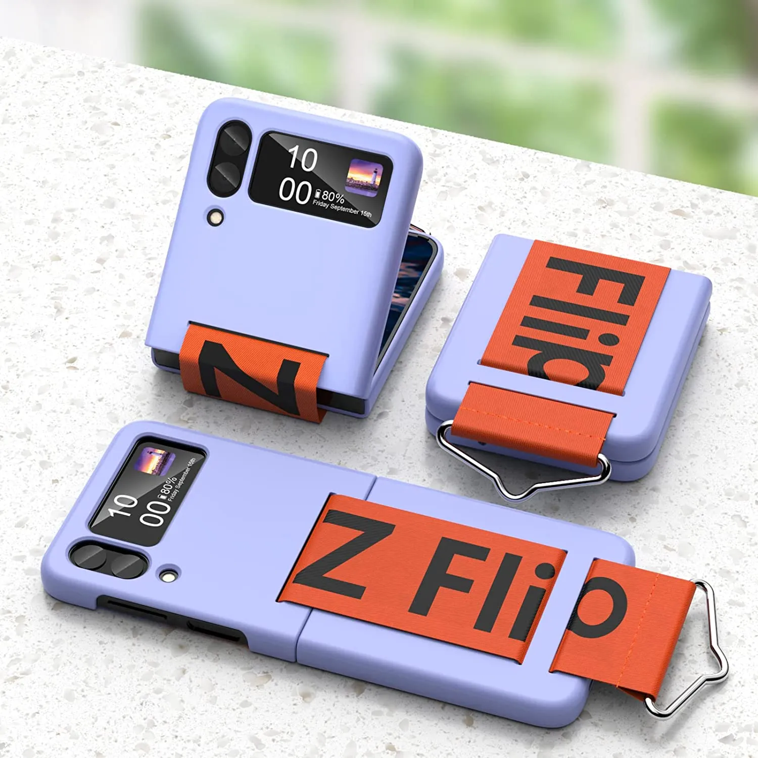 Galaxy Z Flip 4 Phone Case Silicone Protective Cover -Purple