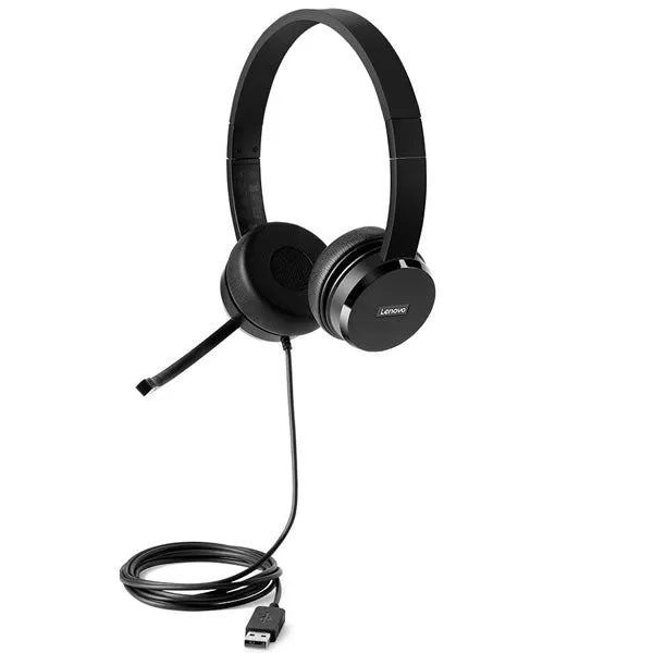 Lenovo 100 Stereo USB Headset - Black