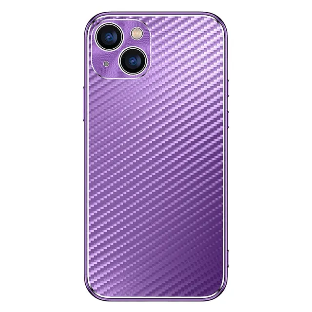 Luxury Hard Metal Carbon Fibre protective Back Cover Case For iPhone