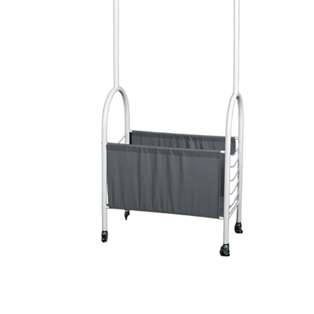 Multi-Purpose Metal Coat And Hat Rack With Basket Storage White