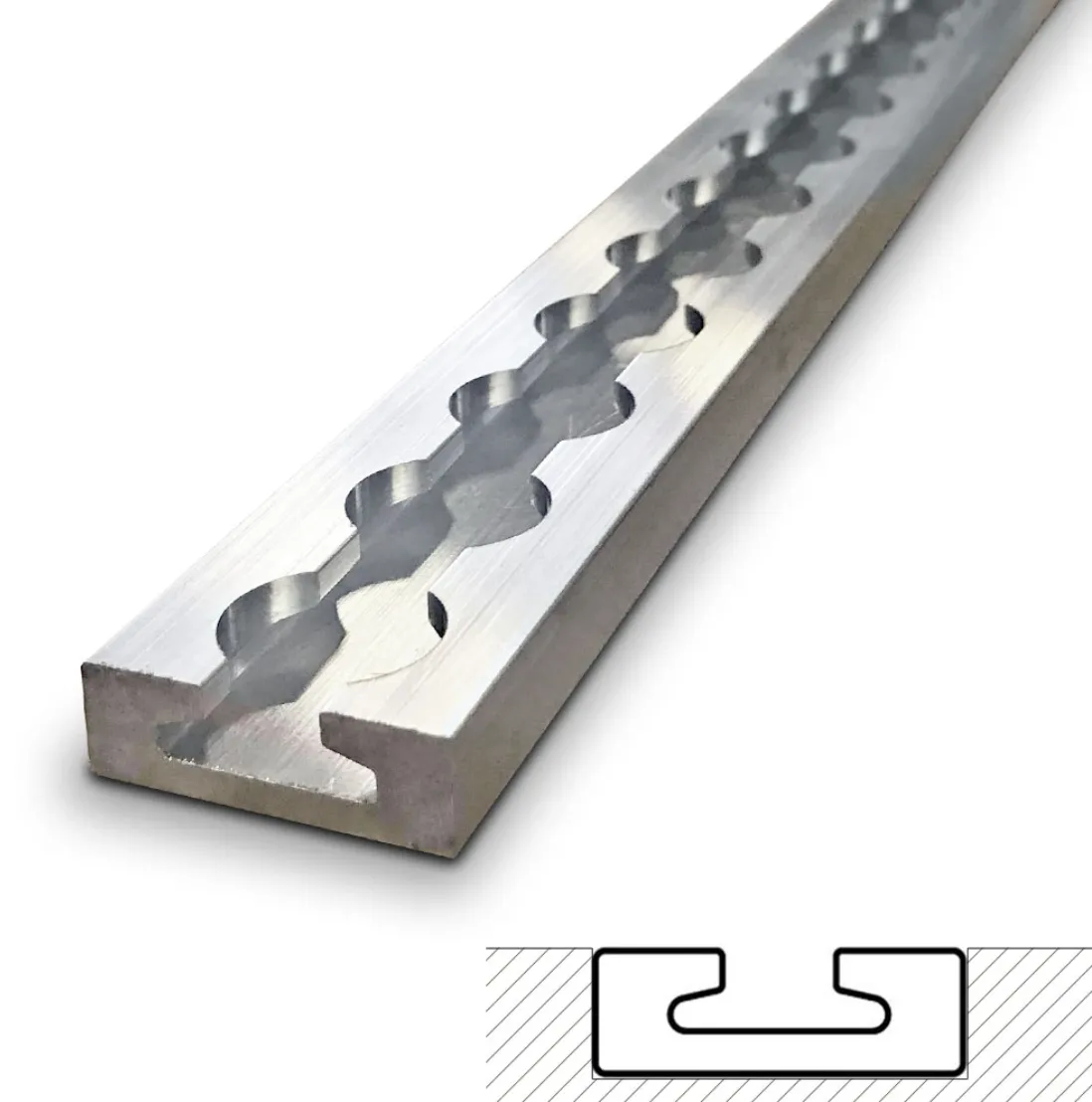 VersaTie Aluminum Track - Recess Mount, Square Edge (Series 2)